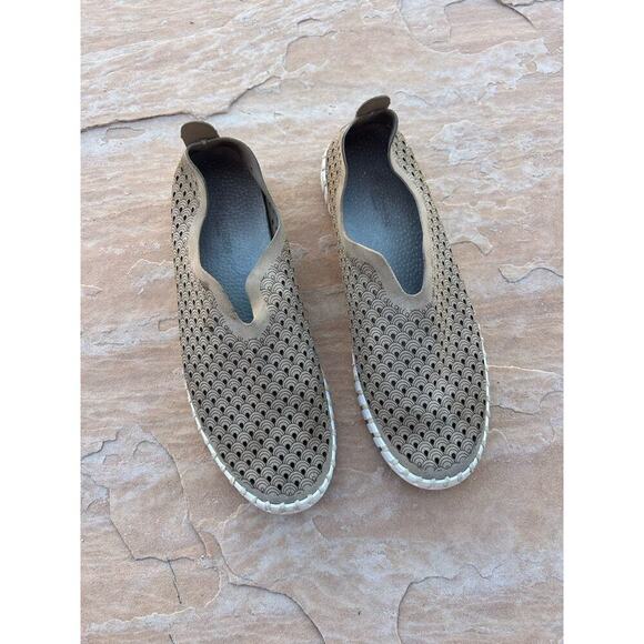 Ilse Jacobson Tulip Womens Tan Perforated Slip On Flats Size EUR 40 US 9-10 - Picture 1 of 5